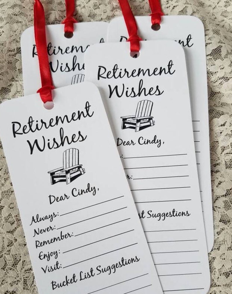 8 Handmade Retirement Wishing Tree Tags / Bookmarks / Retirement Wishes Cards / Retirement Advice Cards / Retirement Reception Idea image 8