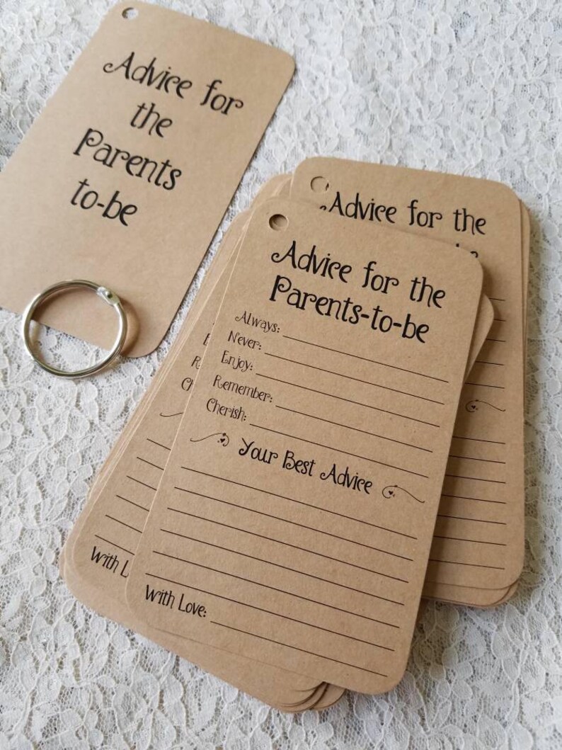 Set of 12 Baby Shower Advice Tags Cards for the Mommy to Be / Etsy