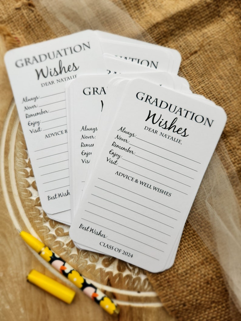 Set of 12 Graduation Wishes Cards Advice Cards for Graduation Party Graduation Party Decorations Graduation gift Graduation advice image 2