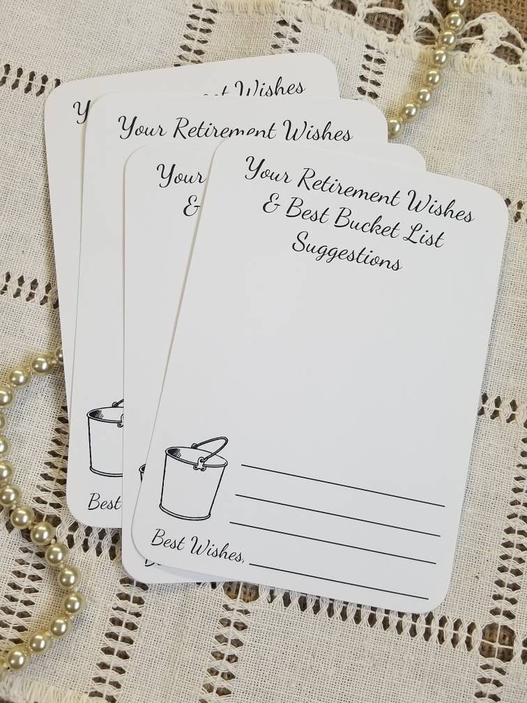 Set of 12 Retirement Wishes & Bucket List Suggestion Cards for Etsy