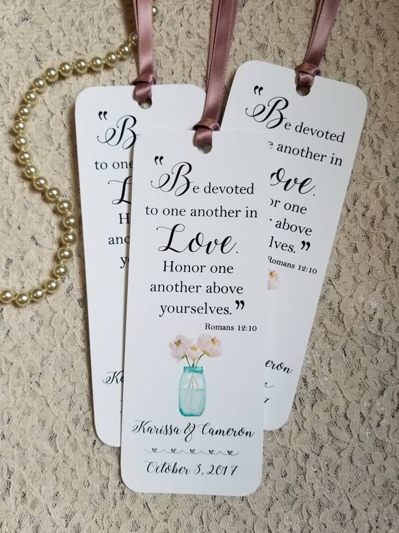 Set of 8 Handmade Personalized Bridal Shower Bookmark Favors Etsy