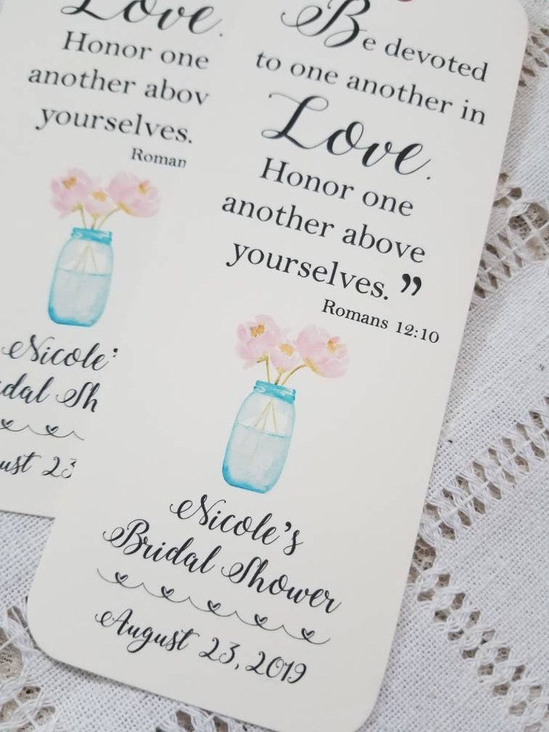 Set of 8 Handmade Personalized Bridal Shower Bookmark Favors Etsy