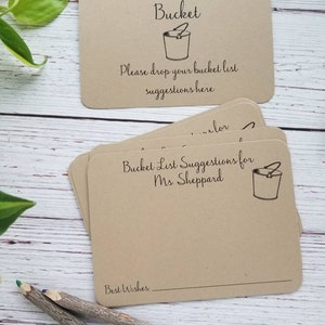 Handmade Bucket List Cards - Personalized Retirement Wish Cards - Bucket List Suggestion - Fun Retirement Party Idea - Birthday Bucket List