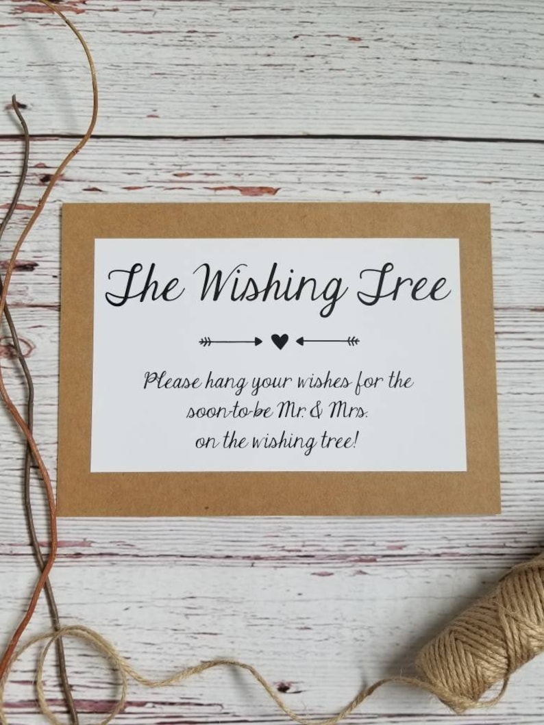 Wishing Tree Instruction Card for Bridal Shower or Wedding 5x7 Etsy