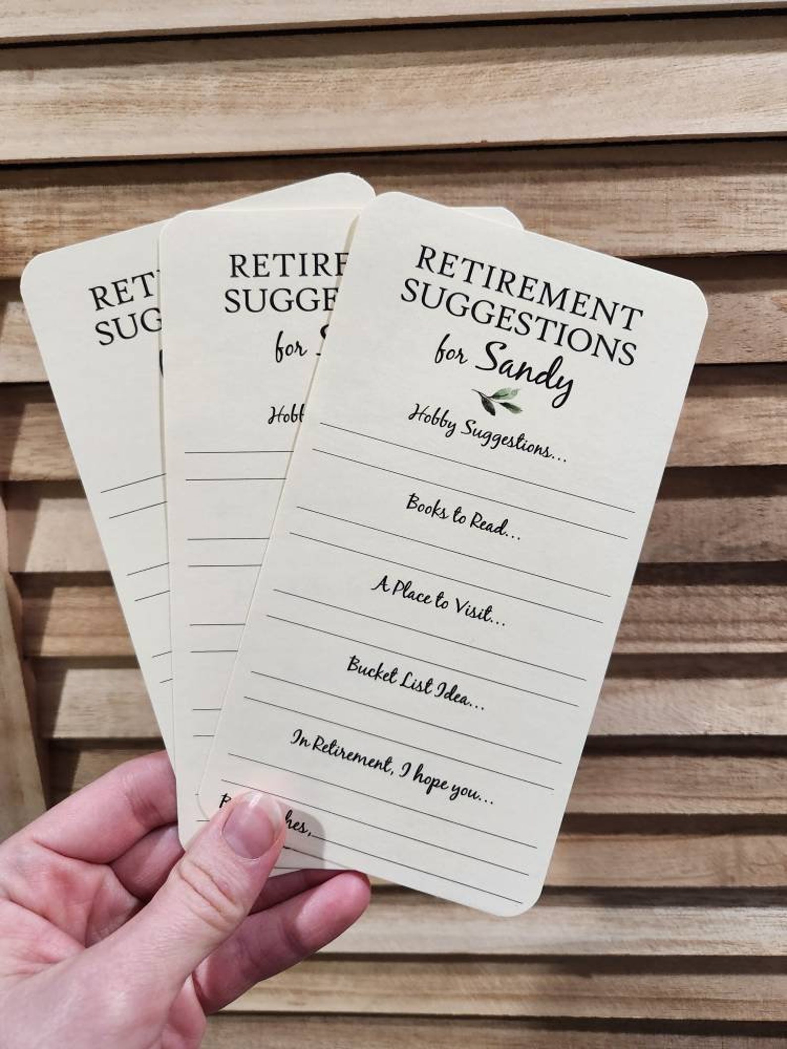 Set of 12 Handmade Retirement Suggestion Cards Hobby Ideas Etsy