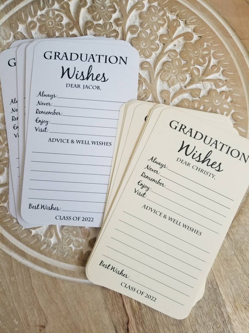 Set of 12 Graduation Wishes Cards Advice Cards for Graduation Party Graduation Party Decorations Graduation gift Graduation advice image 5