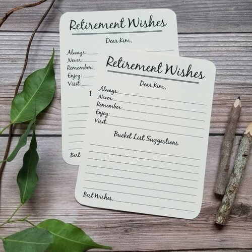 Set of 12 Handmade Retirement Wishes Advice Cards Greenery Etsy