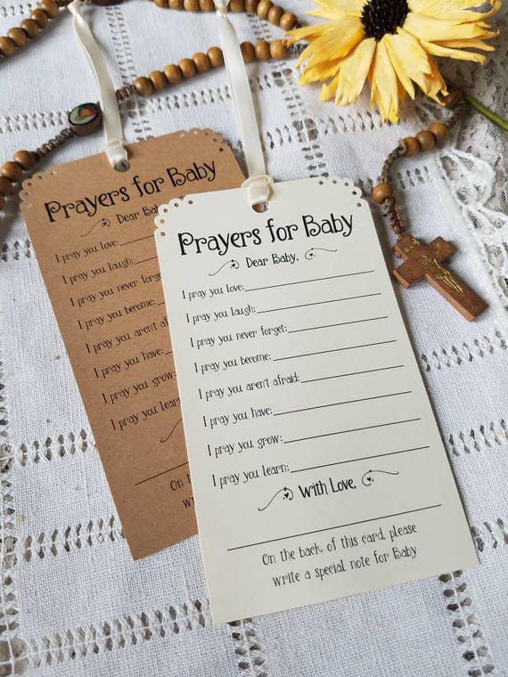 Set Of 12 Baby Shower Or Wishing Tree Tags Prayers Image 0