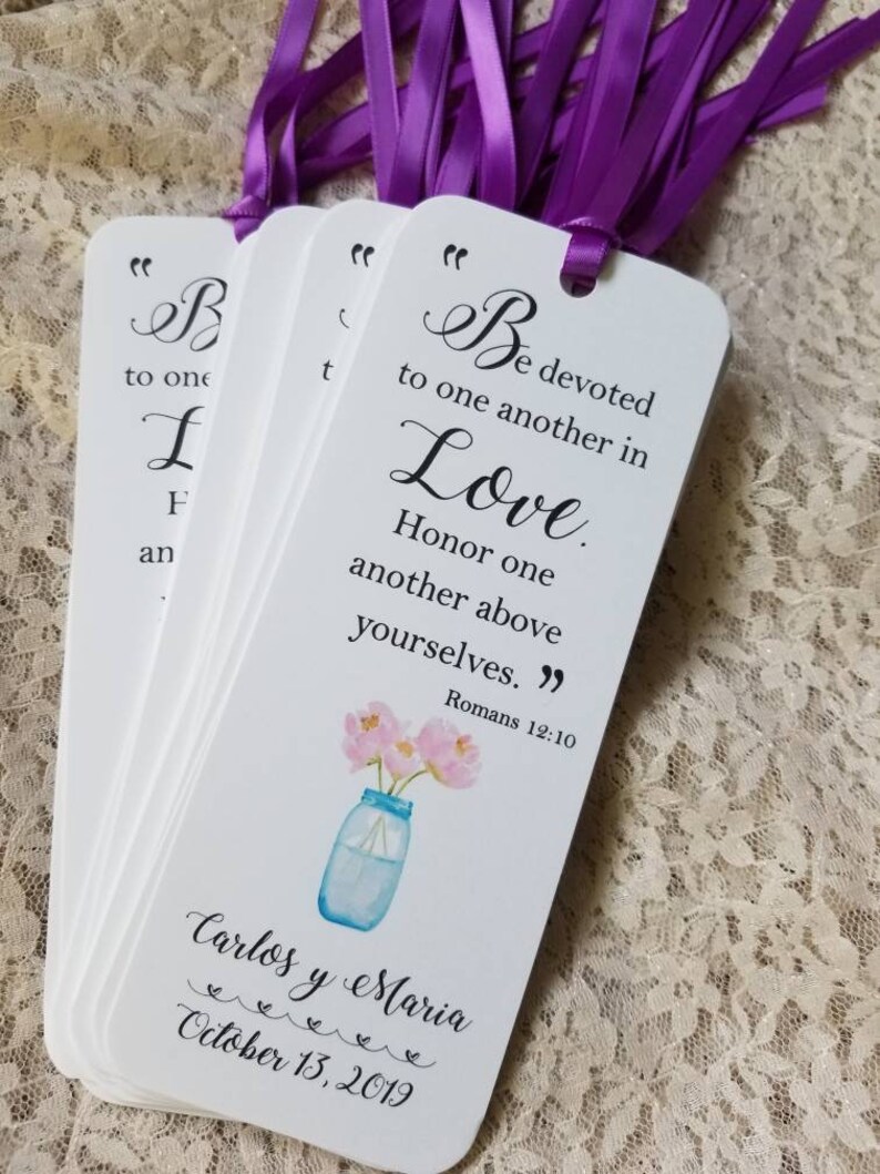 Set of 8 Handmade Personalized Bridal Shower Bookmark Favors Etsy