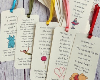 Set of 8 Children Book Theme Bookmark Favors / Baby Shower / Birthday Party Favors / Children Book Quotes / Reading theme / Books for Baby
