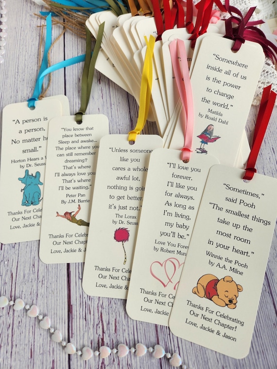 Set of 8 Children Book Theme Bookmark Favors / Baby Shower / Birthday Party Favors / Children Book Quotes / Reading theme / Books for Baby