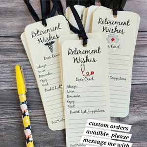 8 Handmade Retirement Wishing Tree Tags / Bookmarks / Retirement Wishes Cards / Retirement Advice Cards / Retirement Reception Idea image 4