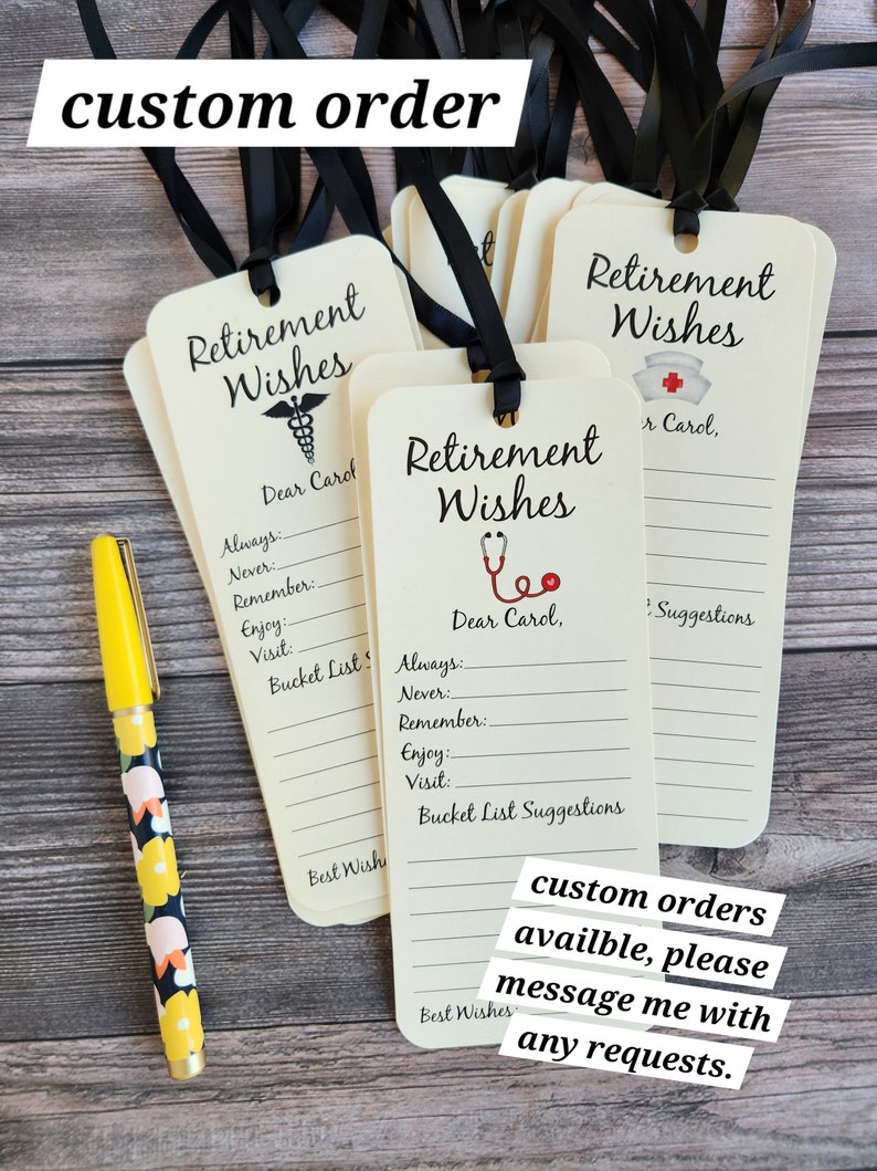 8 Handmade Retirement Wishing Tree Tags / Bookmarks / Retirement Wishes Cards / Retirement Advice Cards / Retirement Reception Idea image 4