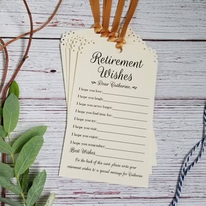 Souhaits de retraite - lot de 12 étiquettes d'arbre des voeux de retraite - conseils pour la retraite - cartes de souhaits de retraite - cartes de conseils de retraite