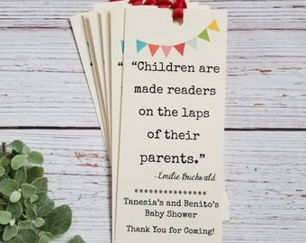 Set of 8 Baby Shower or Birthday Party Bookmark Favors / Birthday Party Favors / Children Book Theme / Children are Made Readers Quote