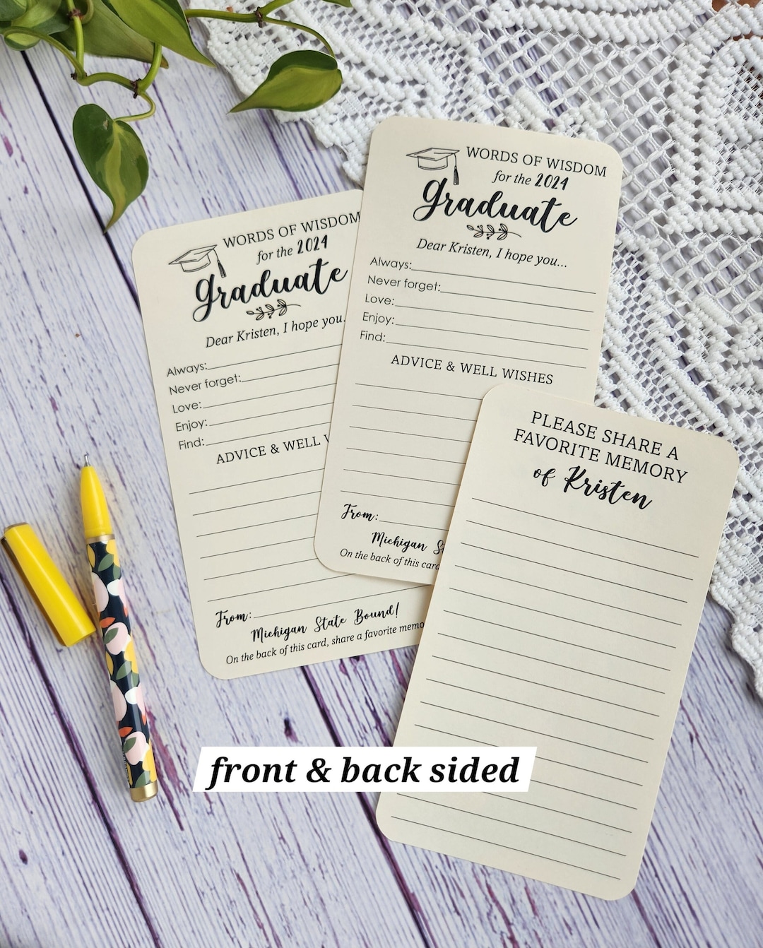 Set of 12 Handmade Graduation Wishes - Advice - Share a Memory Cards ...