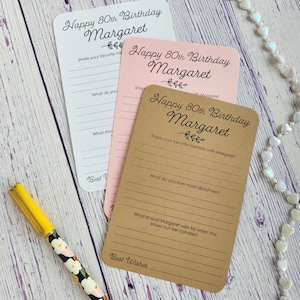 Lot de 12 cartes de voeux d'anniversaire / faites main personnalisées / 50e anniversaire / 80e anniversaire / décorations de fête d'anniversaire / Partager une carte mémoire