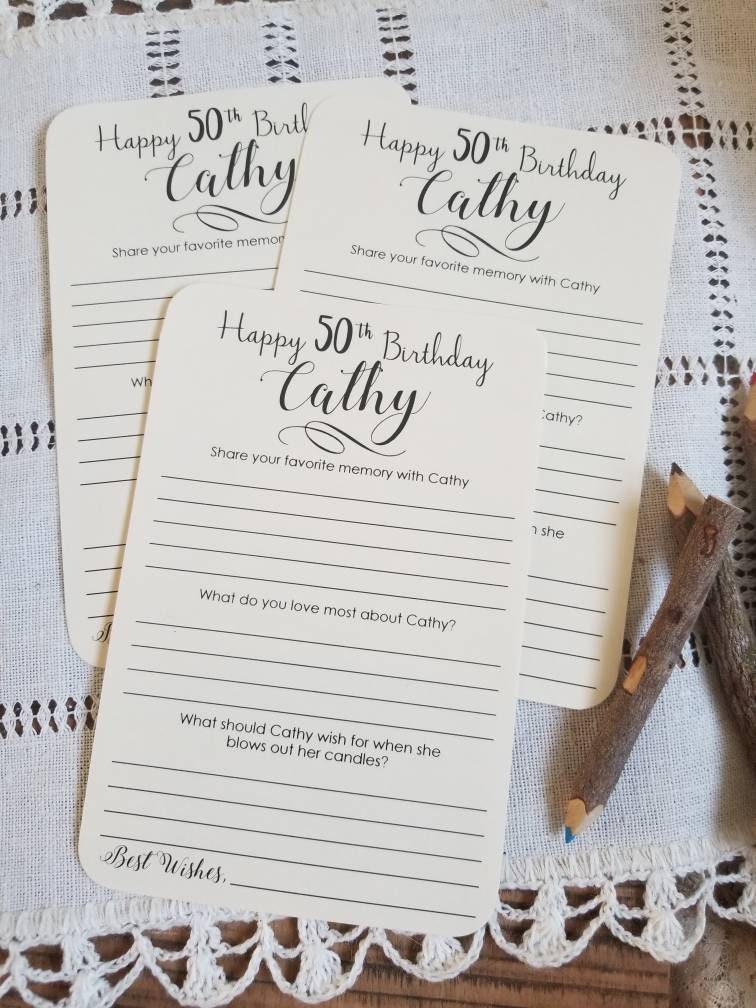 Set of 12 Birthday Wishes & Memory Cards / Handmade Personalized / 50th Birthday Wishes / 30th Birthday Wishes / Birthday Party Decorations