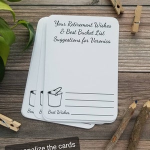 Set of 12 Retirement Wishes & Bucket List Suggestion Cards for Retirement Party - Retirement Party Decorations - Keepsake - Handmade Printed