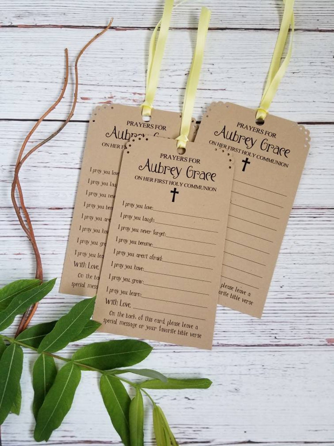 Set of 12 Handmade First Holy Communion Prayer Cards - Wishing Tree ...