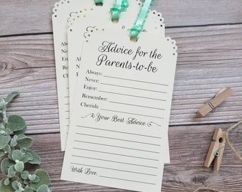 Set of 12 Baby Shower Advice Tags for the Mommy to be Wishing Tree Tags - Advice for Mommy-to-be / Parents / Daddy to be / Vintage theme