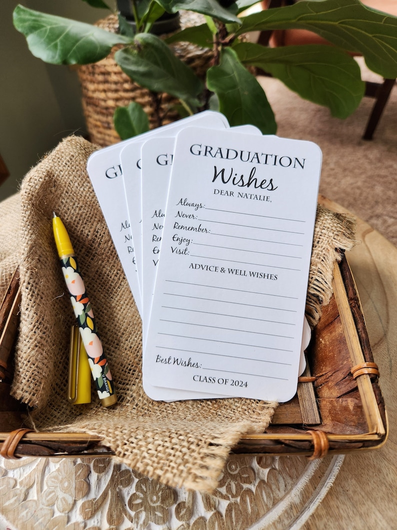 Set of 12 Graduation Wishes Cards Advice Cards for Graduation Party Graduation Party Decorations Graduation gift Graduation advice image 1