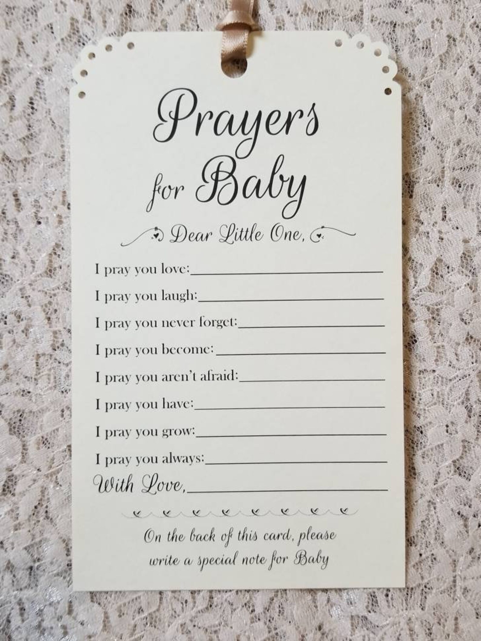 Prayers for Baby Set of 12 Handmade Baby Shower Baptism Etsy