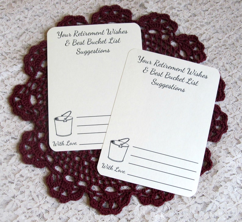 Set of 12 Retirement Wishes & Bucket List Suggestion Cards for Etsy