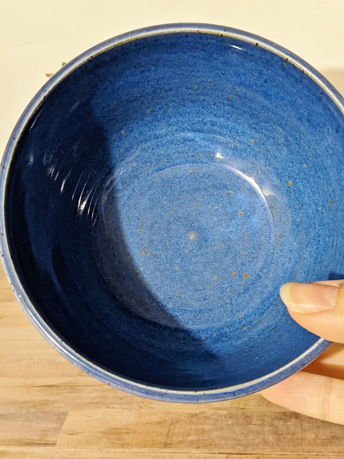 Blue and White Speckled Ceramic Bowl Mid Fire Ceramic Etsy