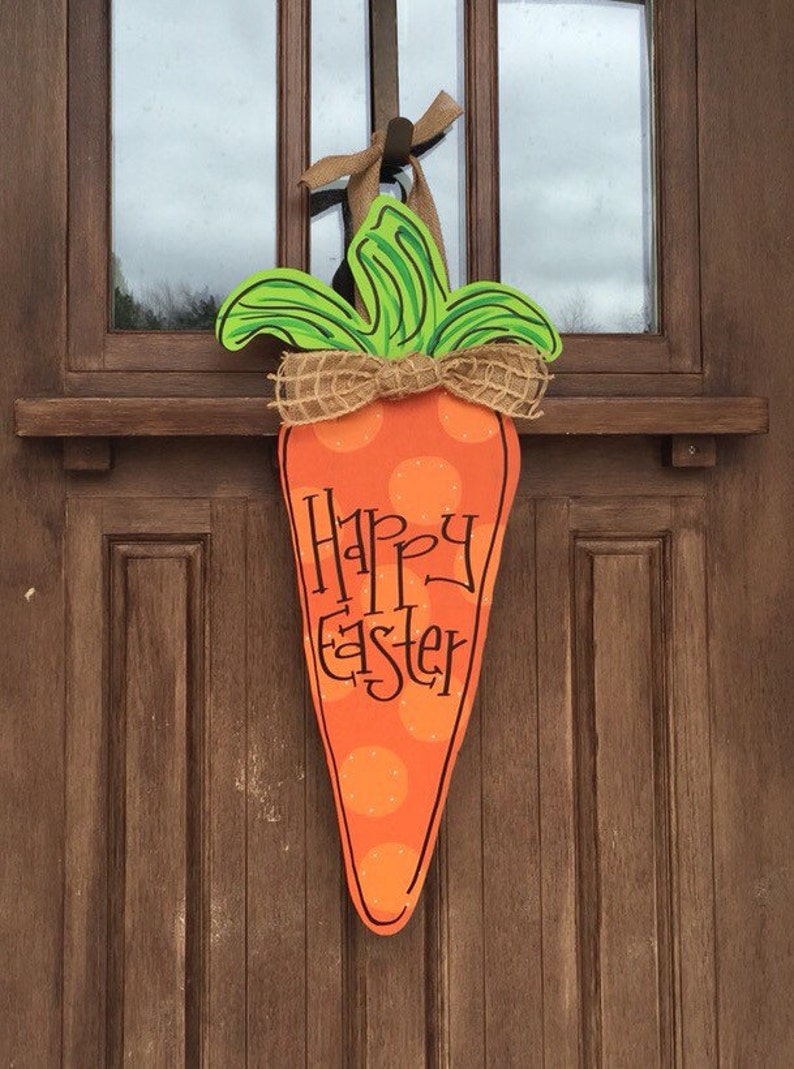 25 Easter Carrot Cutout Door Hanger Custom Etsy