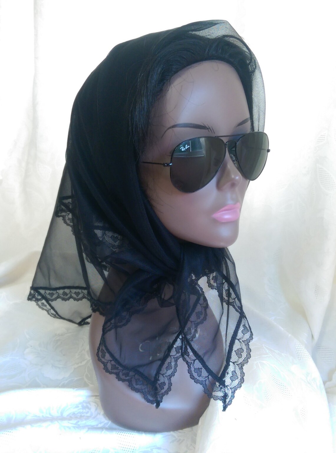 Black Mourning Funeral Chapel Scarf Veil Sheer Nylon and Etsy