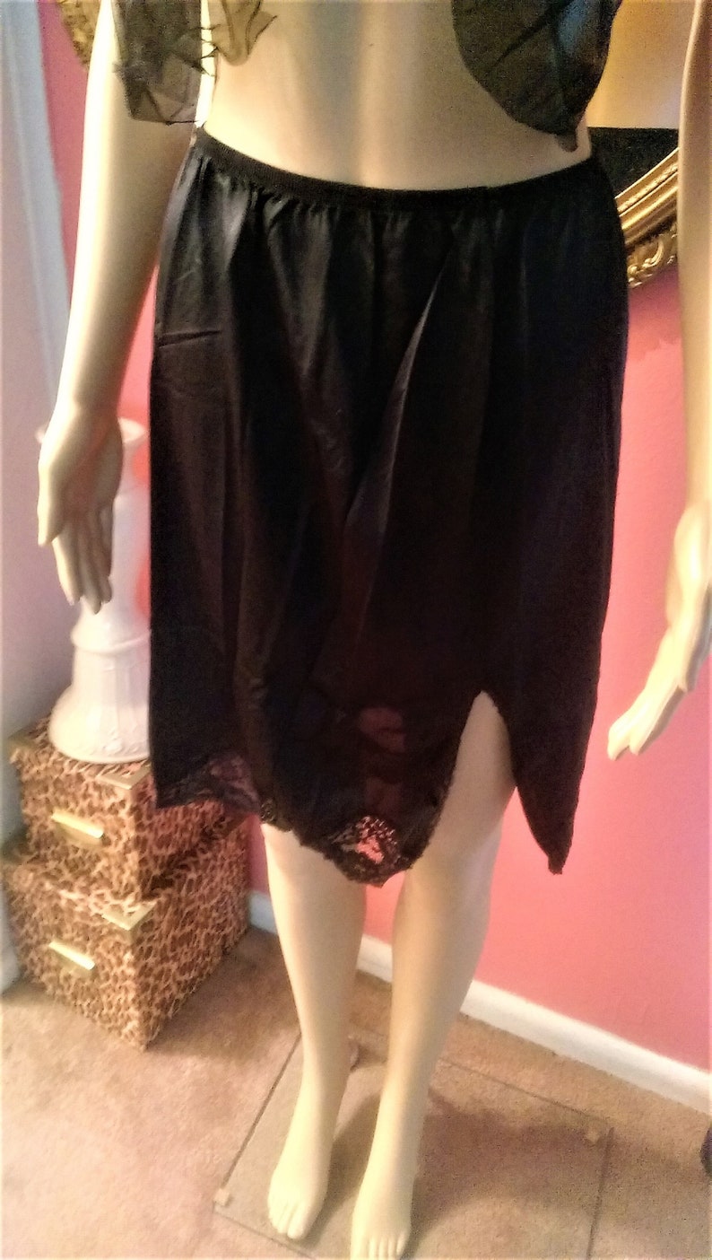 Vintage JCPenney Half Skirt Slip 'Body Lites' Black Etsy