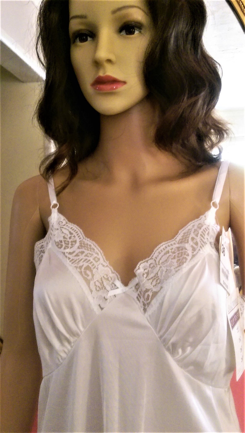 JCPenney Full Slip NOS Adonna White Nylon with Lace on Etsy