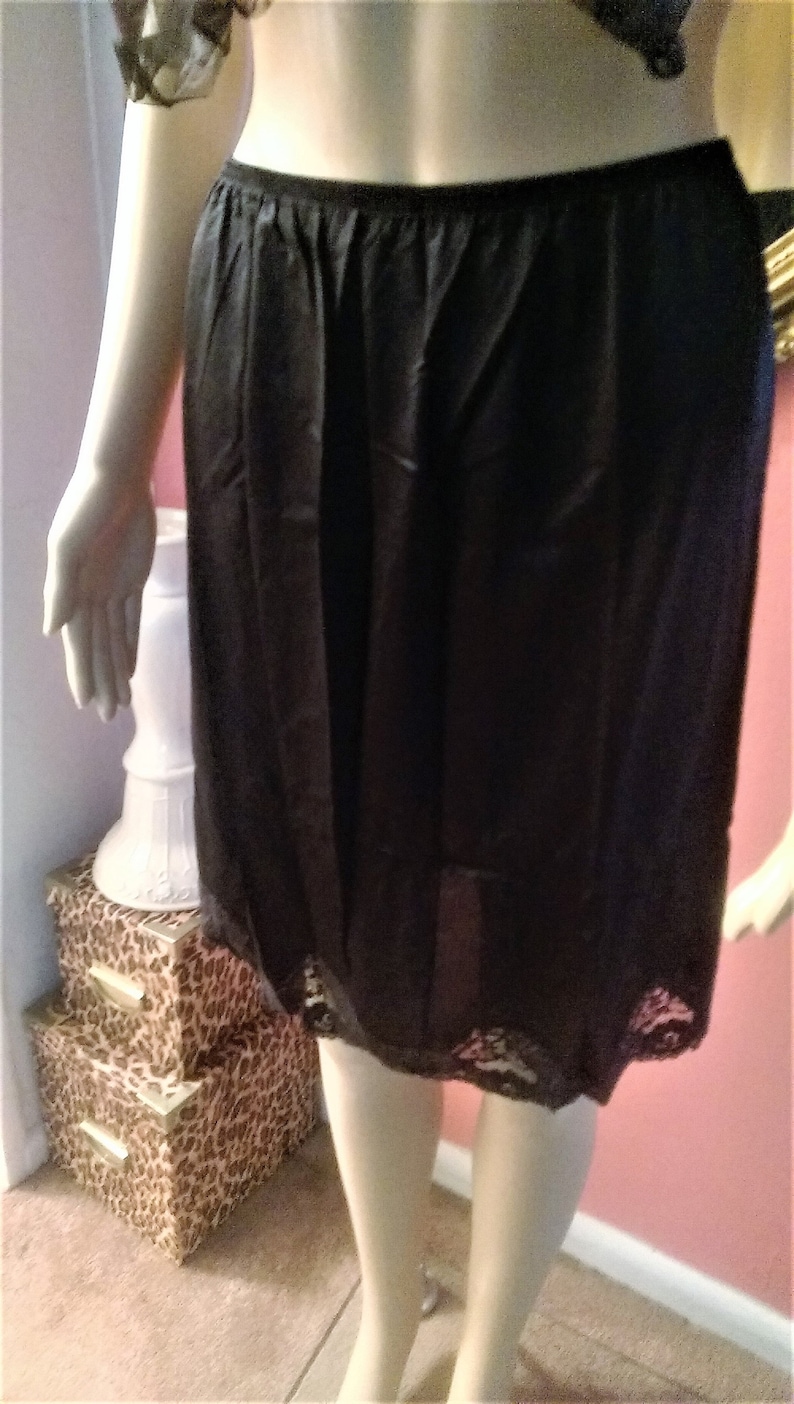 JCPenney Half Skirt Slip 'Body Lites' Black Nylon Etsy