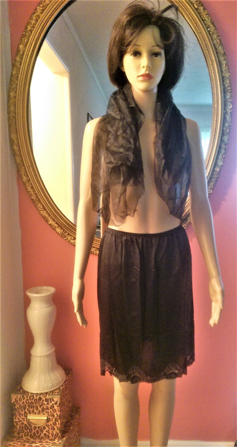Vintage JCPenney Half Skirt Slip 'Body Lites' Black Etsy