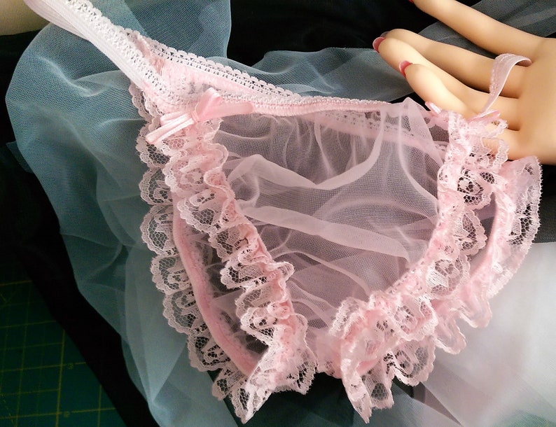 Seamless Pink Crossdresser Panties Sheer Pouched Sexy Lace Etsy