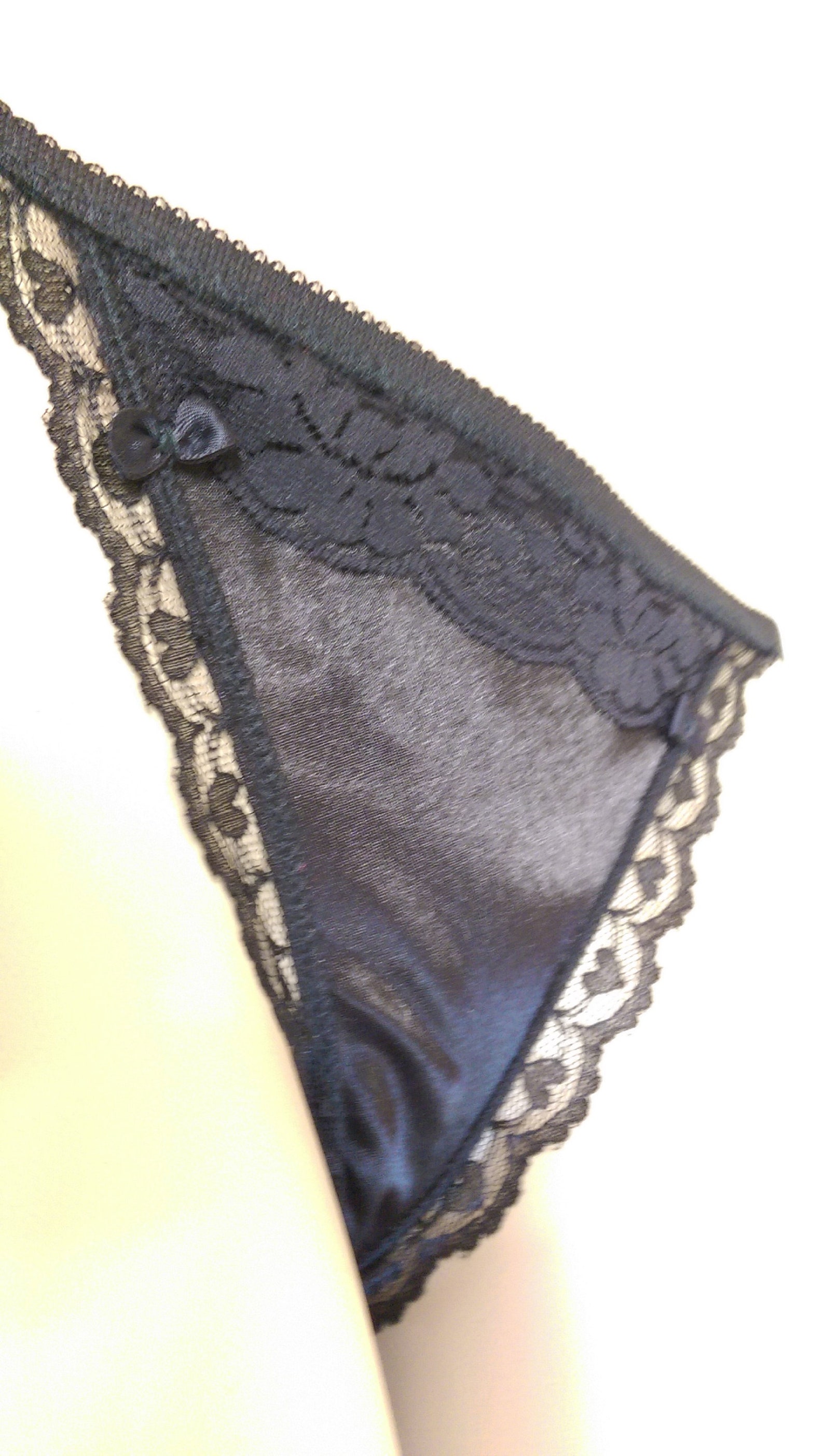 Satin Panty String Bikini Bottom Satin and Lace Panties - Etsy