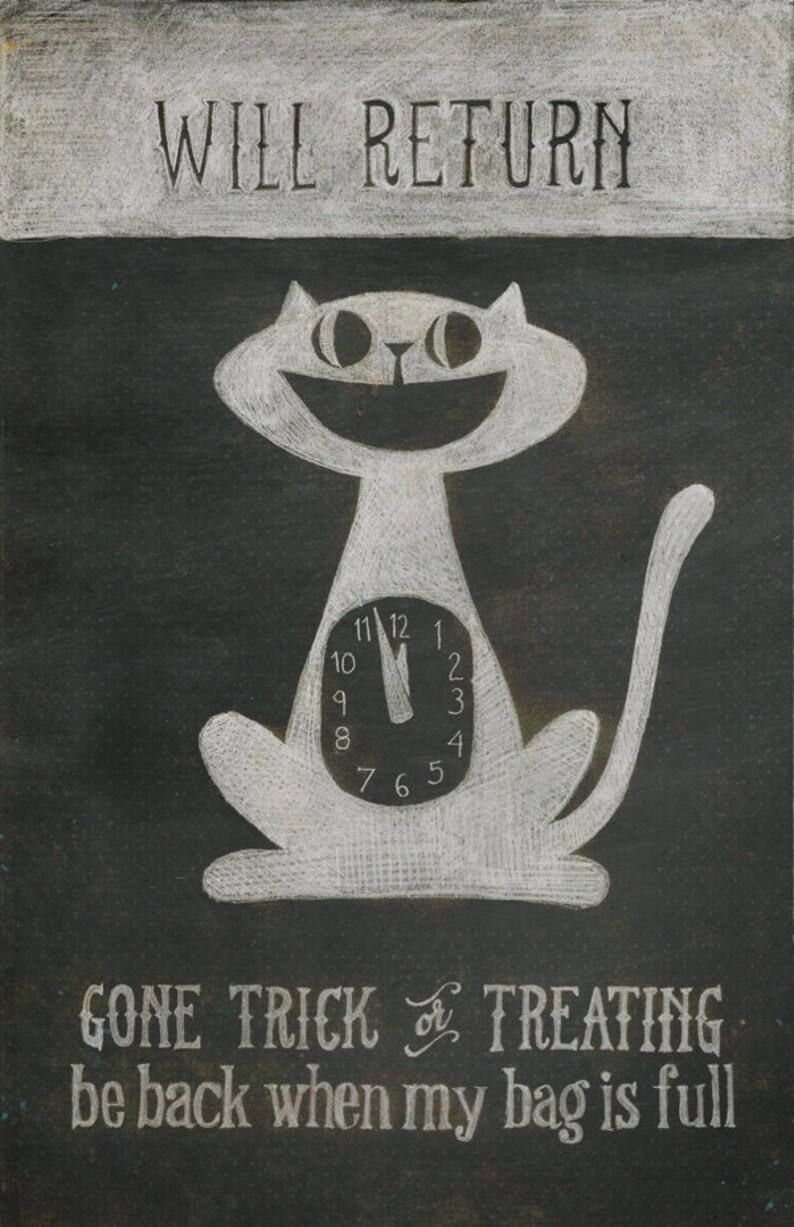 Gone Trick-or-Treating Halloween Chalkboard Art Printable | Etsy