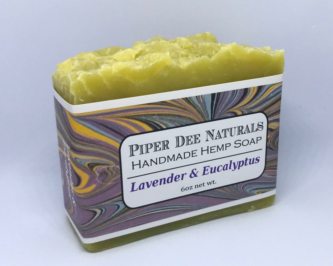 Lavender & Eucalyptus Hemp Bar Soap - BIG 6 Oz BAR! Creamy Lather, Made ...