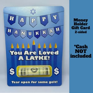 Porte-monnaie Hanoucca - Carte cadeau drôle pour les fêtes - Carte pour ranger de l'argent - Carte drôle Gelt de Hanoucca * Espèces non incluses *