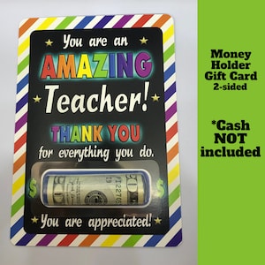 Incroyable porte-monnaie pour professeur - Carte-cadeau en espèces Merci pour le professeur - * Espèces non incluses *