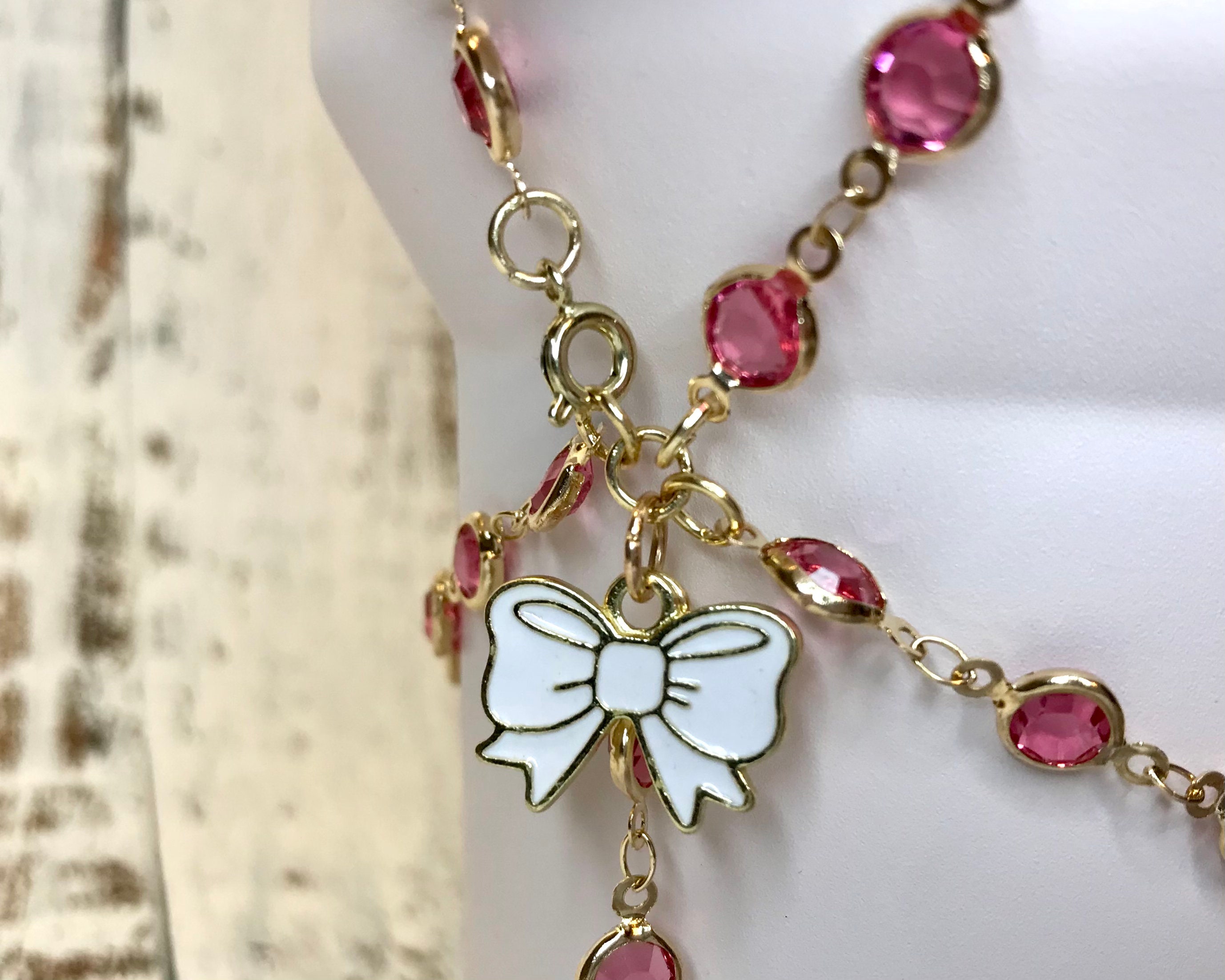 Stanley boot handle bracelet w/ personalized letter and bow charm, 40 oz Stanley bling charm, Stanley gift - pink, blue, purple, choc gold