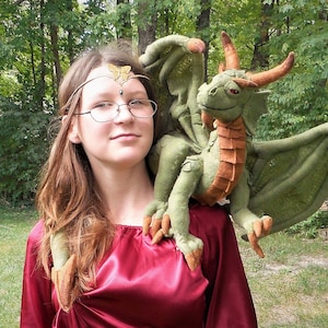 PDF PATTERN Poseable Small Shoulder Dragon 12 inches tall