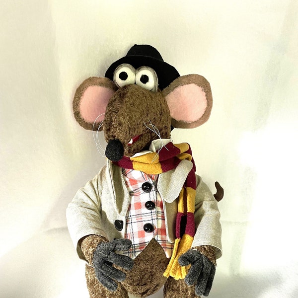 PDF Pattern Christmas Carol Rat 17 Inches Tall Poseable Rat full bodied Includes Patterns for Clothes, scarf and hat