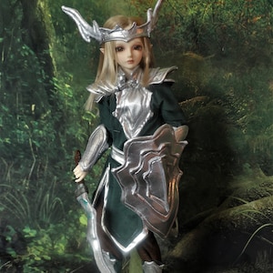 PDF Pattern Male Fighter Outfit  includes armor, tunic ,pants, headpiece, boots, sword and shield for 1/4 BJD or Minifee