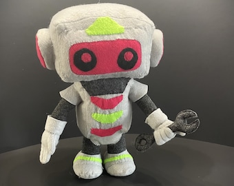 PDF PATTERN Cyberpunk Robot 1, Easy felt sewing pattern 13 inches tall can stand on it's own. Limitless color combinations.