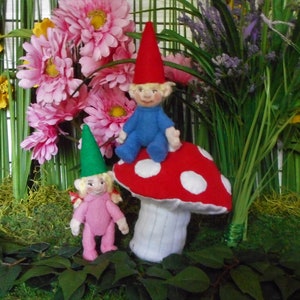 Gnome Children with Mushroom Rien Poortvliet inspired  sewing pattern