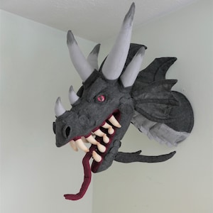 Life Sized Dragon Trophy Head PDF Sewing Pattern 28inches long hangs easily on the wall