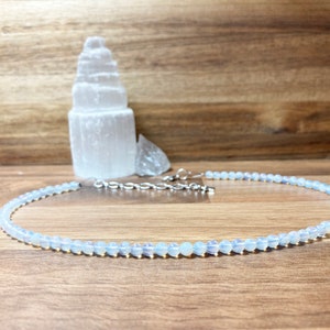 Opalite Crystal Beaded Choker. Crystal Clear / White Choker. Choker With Star Charm. Opalite Jewellery.