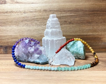 Chakra Choker. Spiritual Jewellery. Amethyst / Lapis Lazuli / Amazonite  / Green Aventurine / Tiger's Eye  / Yellow Jade  / Red Jasper.